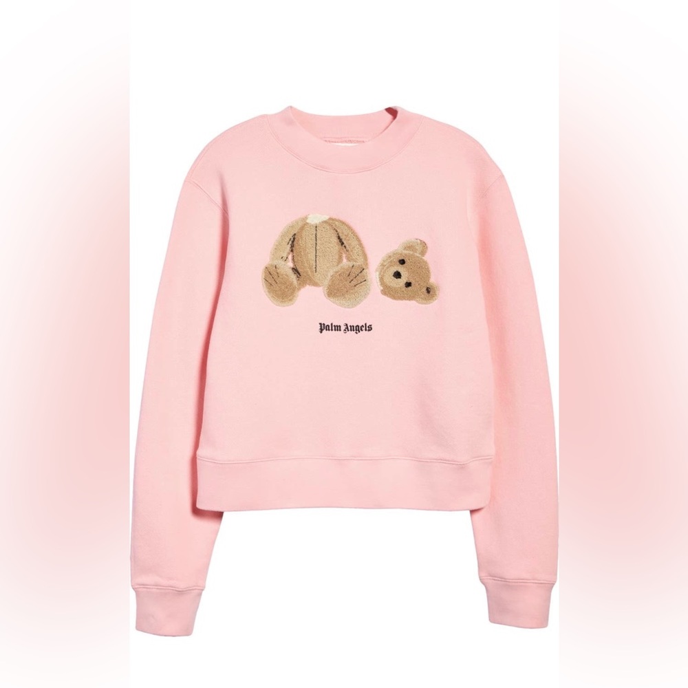 Palm Angels 🧸 Bear Appliqué Cotton Sweatshirt